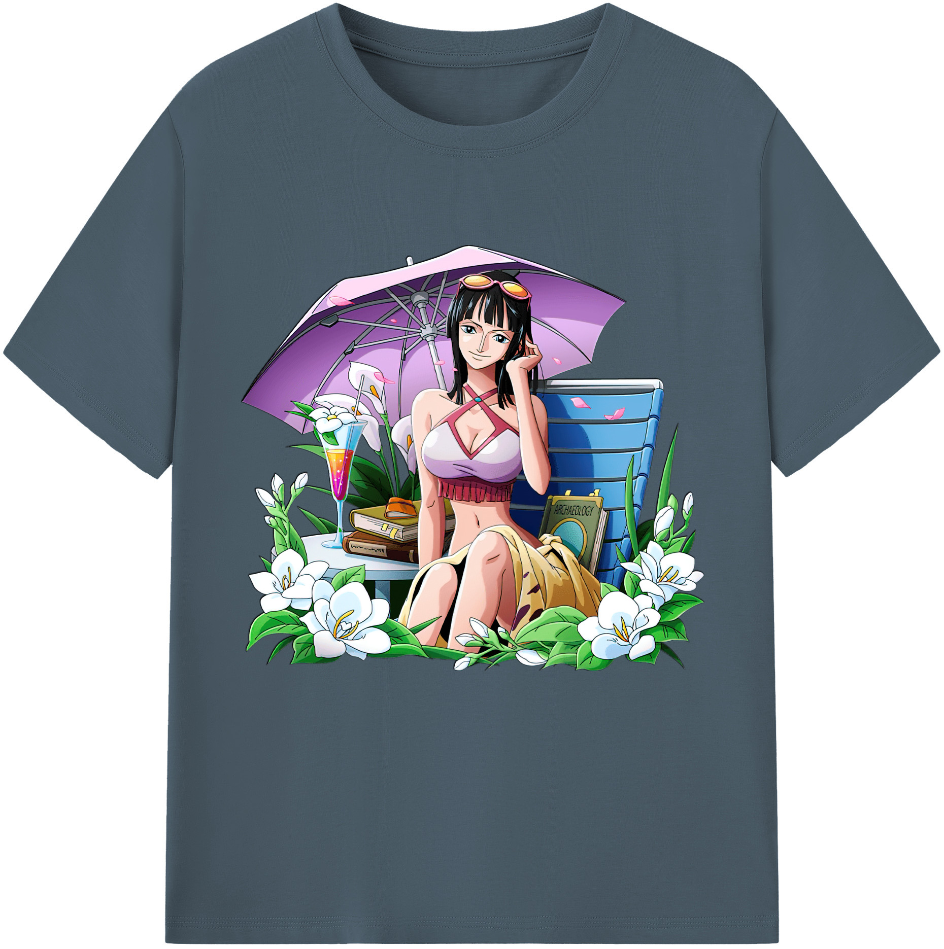 ワンピース ニコ・ロビン ONE PIECE Nico Robin 綿100％半袖Tシャツ（フロントプリント）